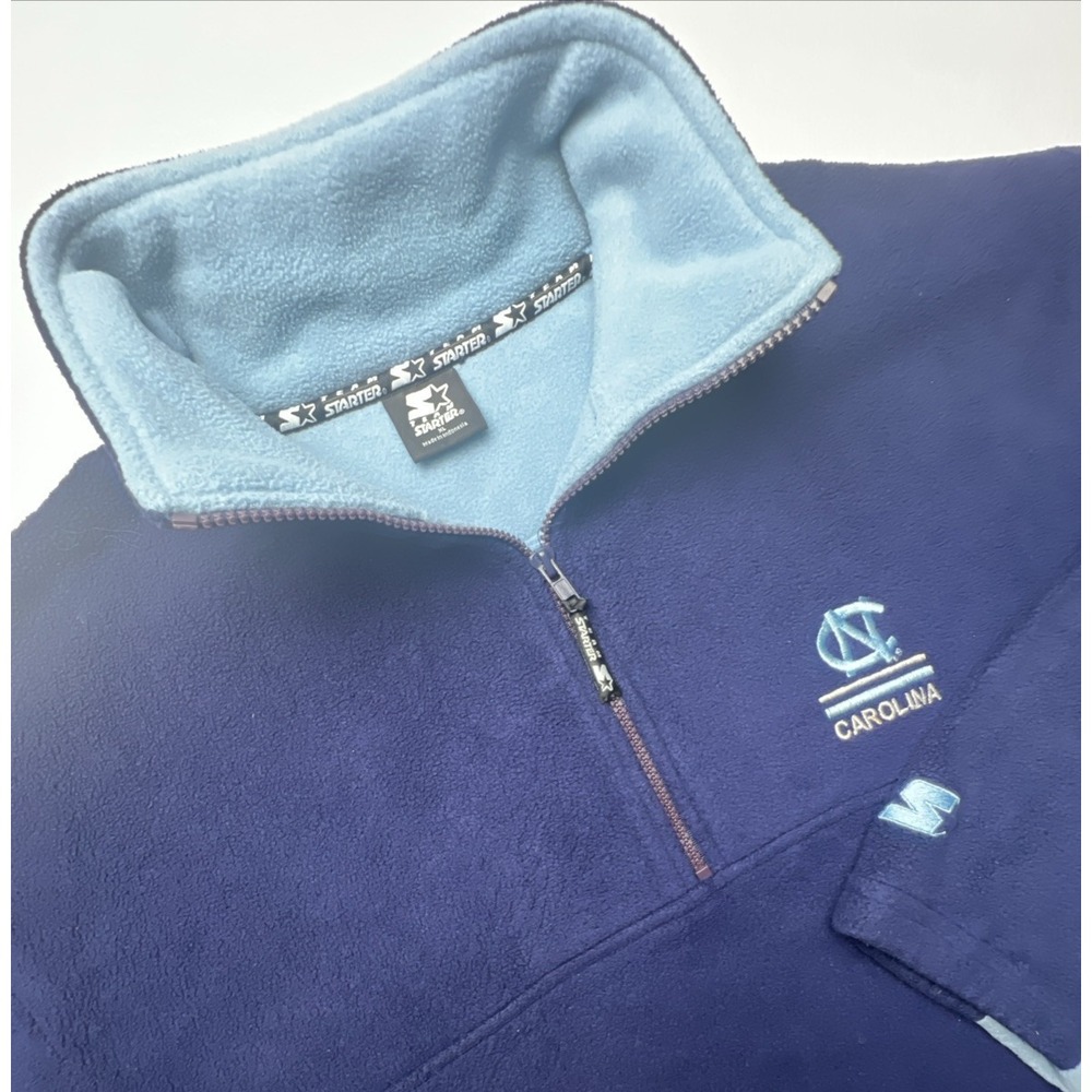 Starter UNC Tar Heels Jacket Mens XL‎ Fleece Pullover Vtg 90s Navy Blue Stylish